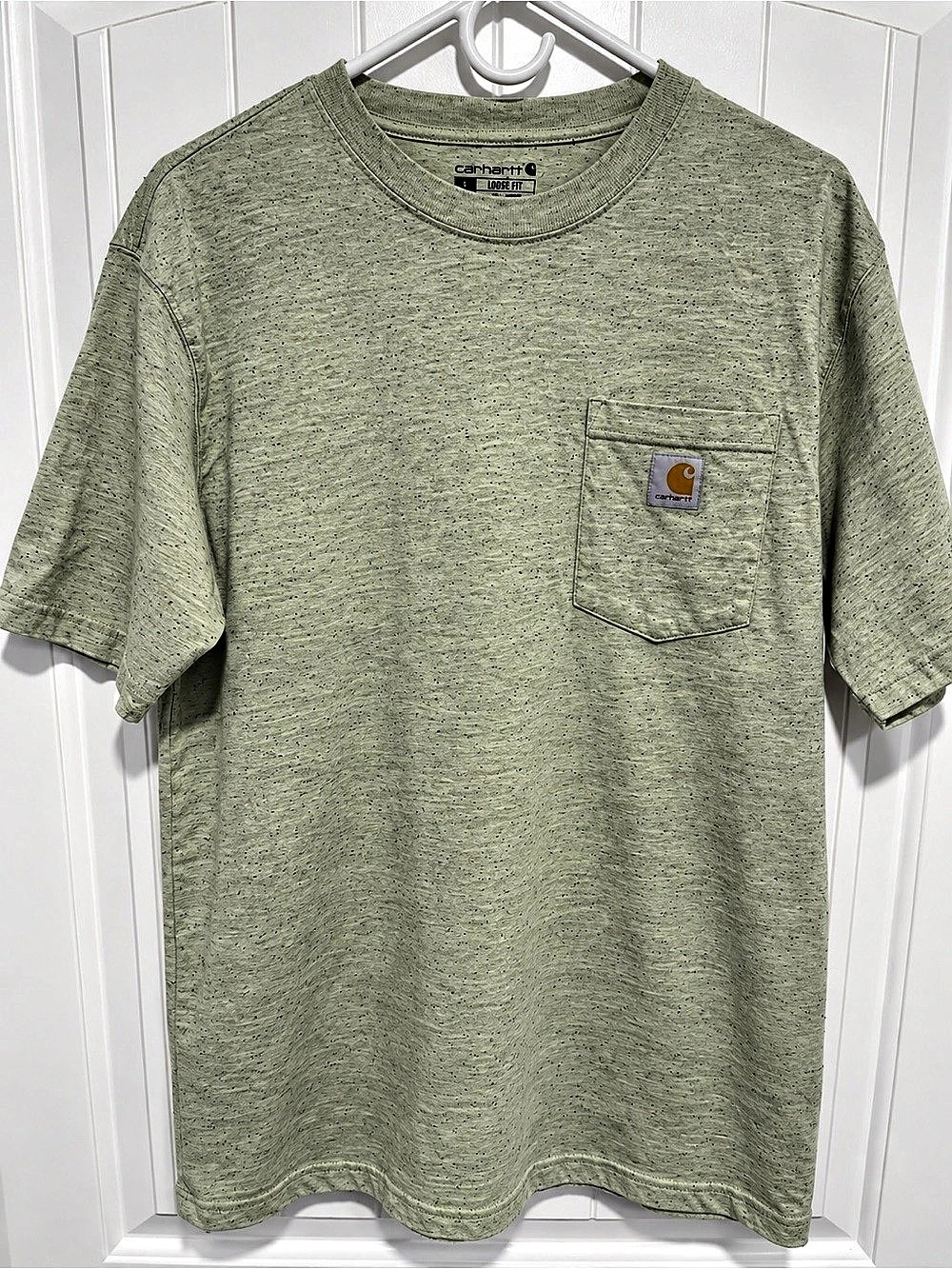 Carhartt K87 Soft Green Nep Pocket Tee Small